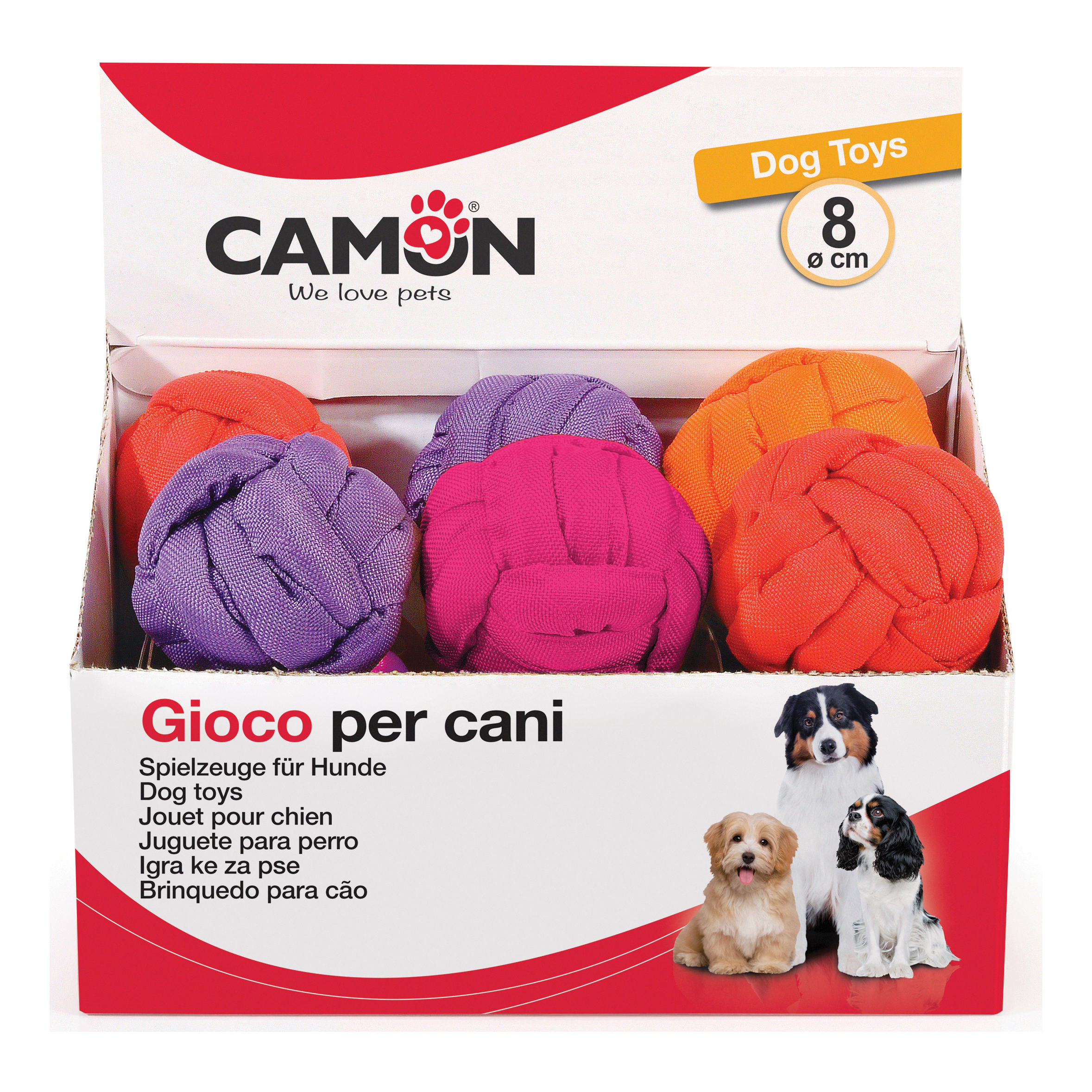 CAMON CANE GIOCO PALLA INTRECCIATA 8 CM