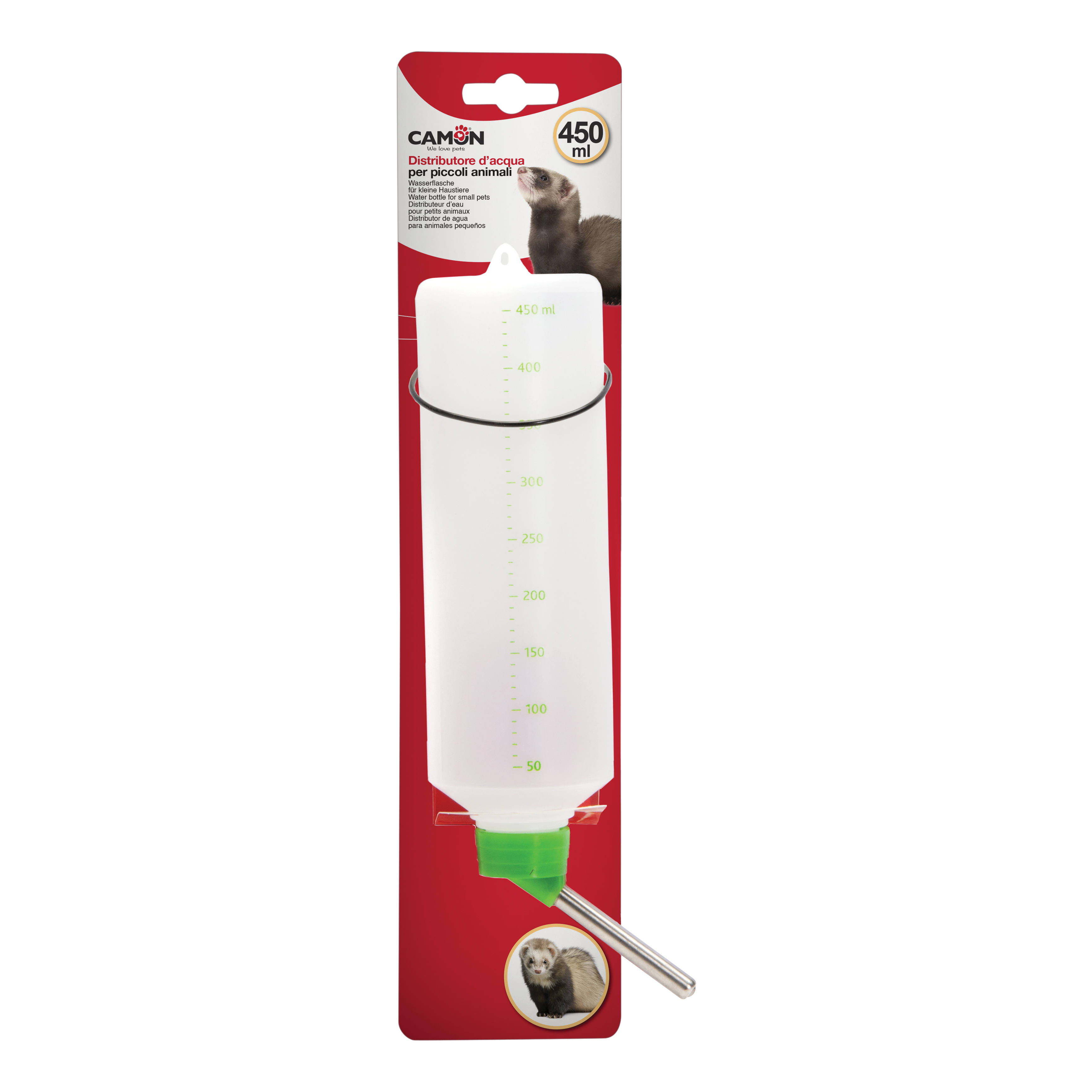 Camon Distributore D'Acqua In Plastica Per Piccoli Animali 450 Ml