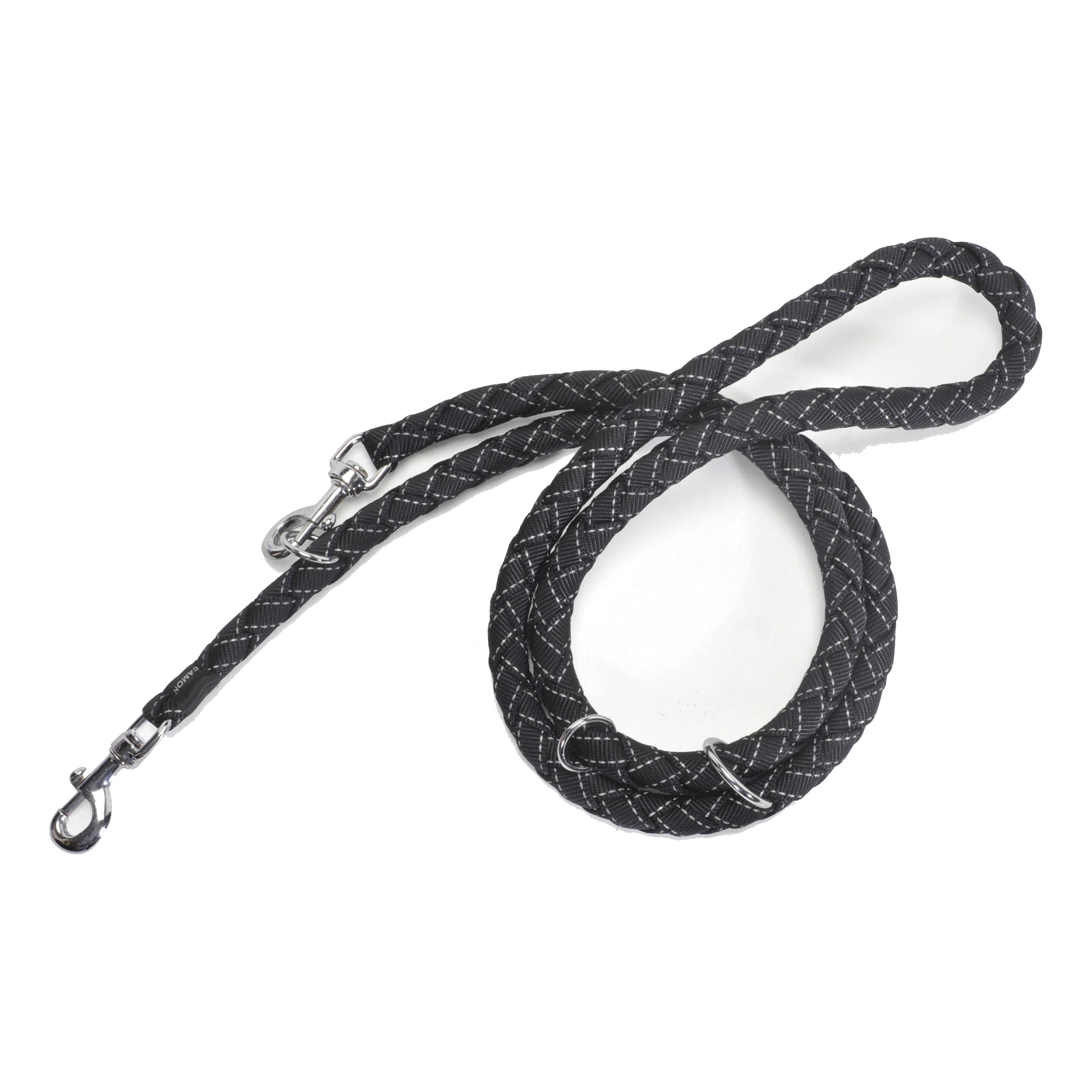 Guinzaglio per addestramento reflex nero 15 x 1950 mm