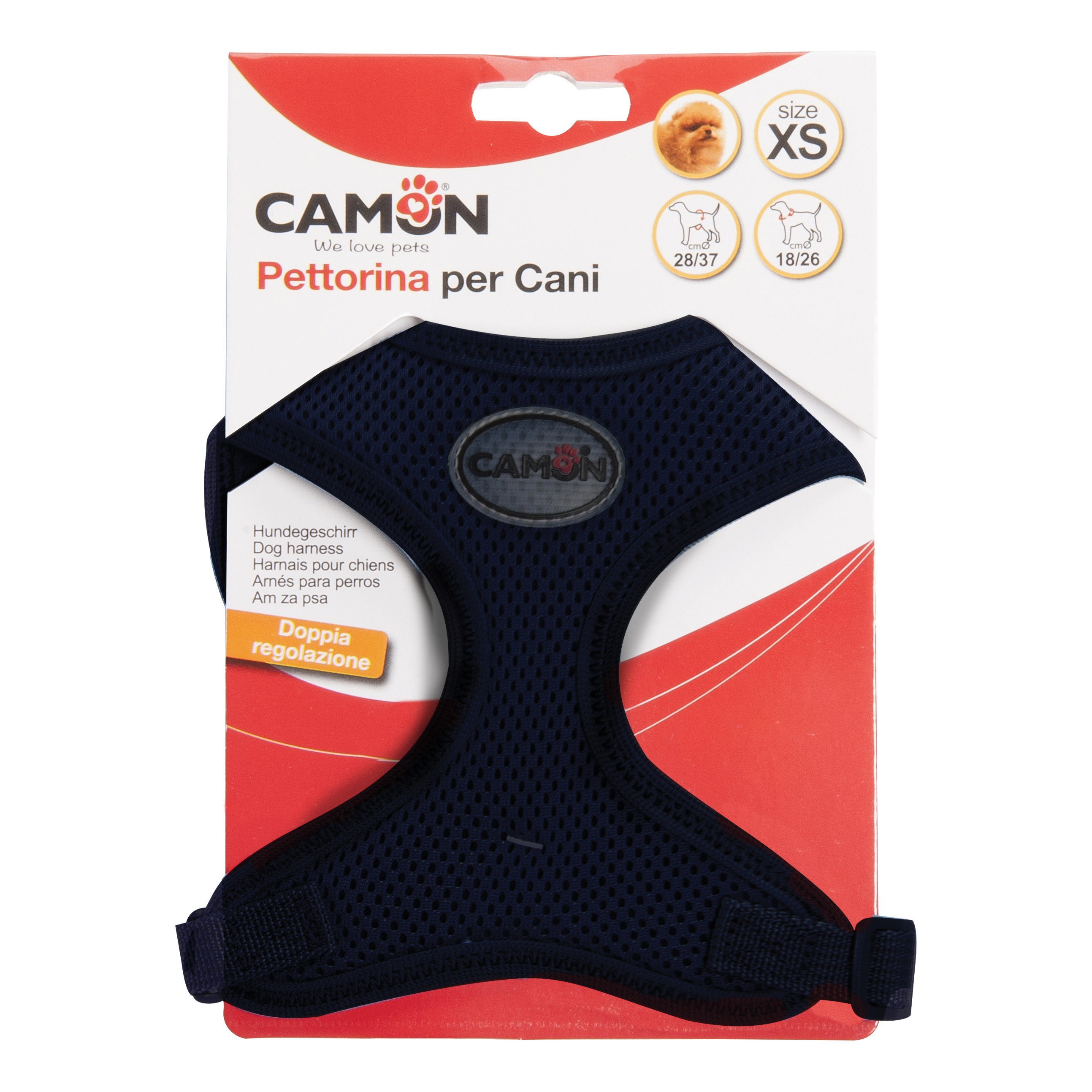 Camon Cane Pettorina "Mesh" Doppia Regolazione Tg. Small Nero