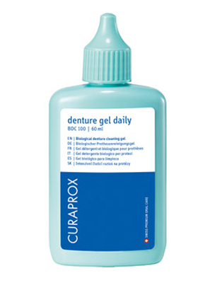 Curaprox bdc 100 daily gel per la pulizia quotidiana della dentiera e degli apparecchi mobili 60 ml 1 pezzo