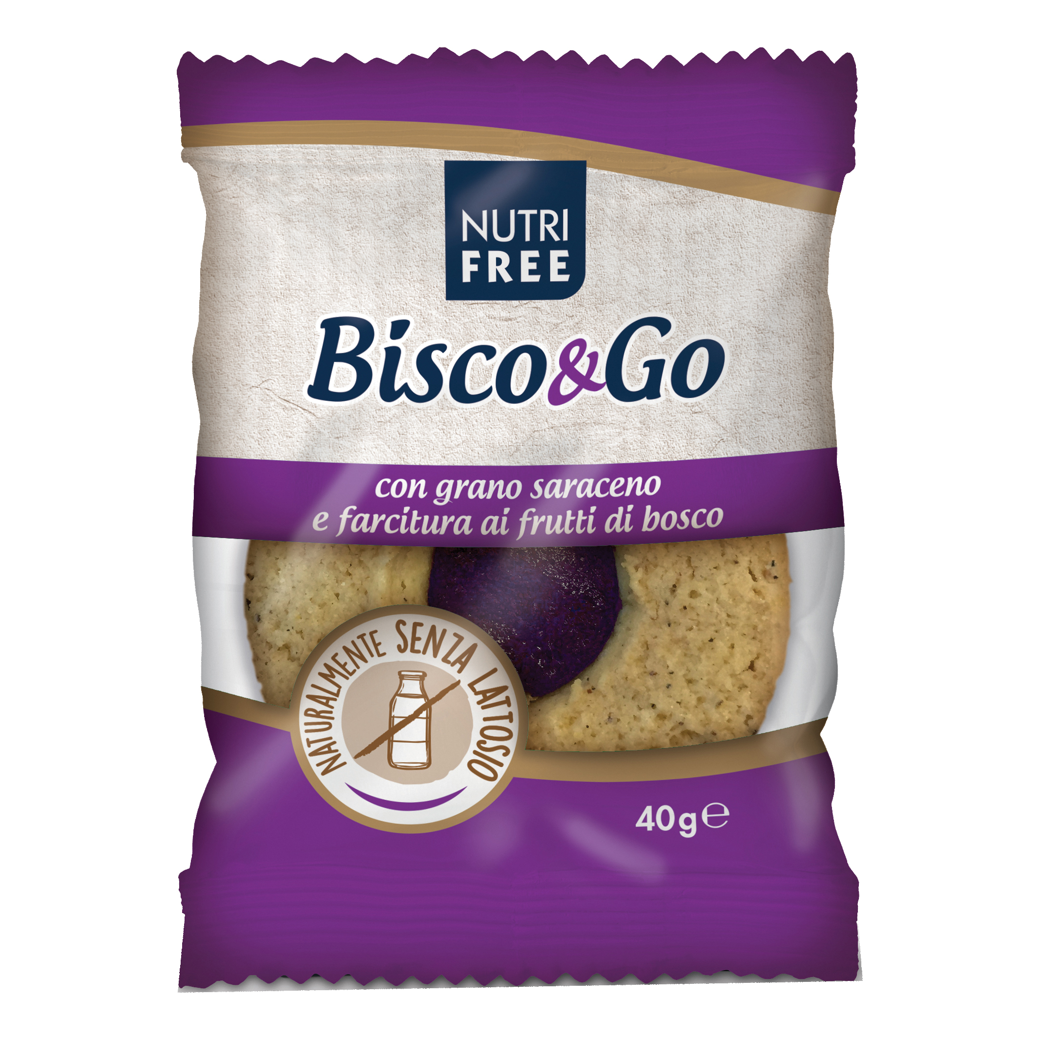 Nutrifree bisco&amp;go grano saraceno e frutti di bosco 40g