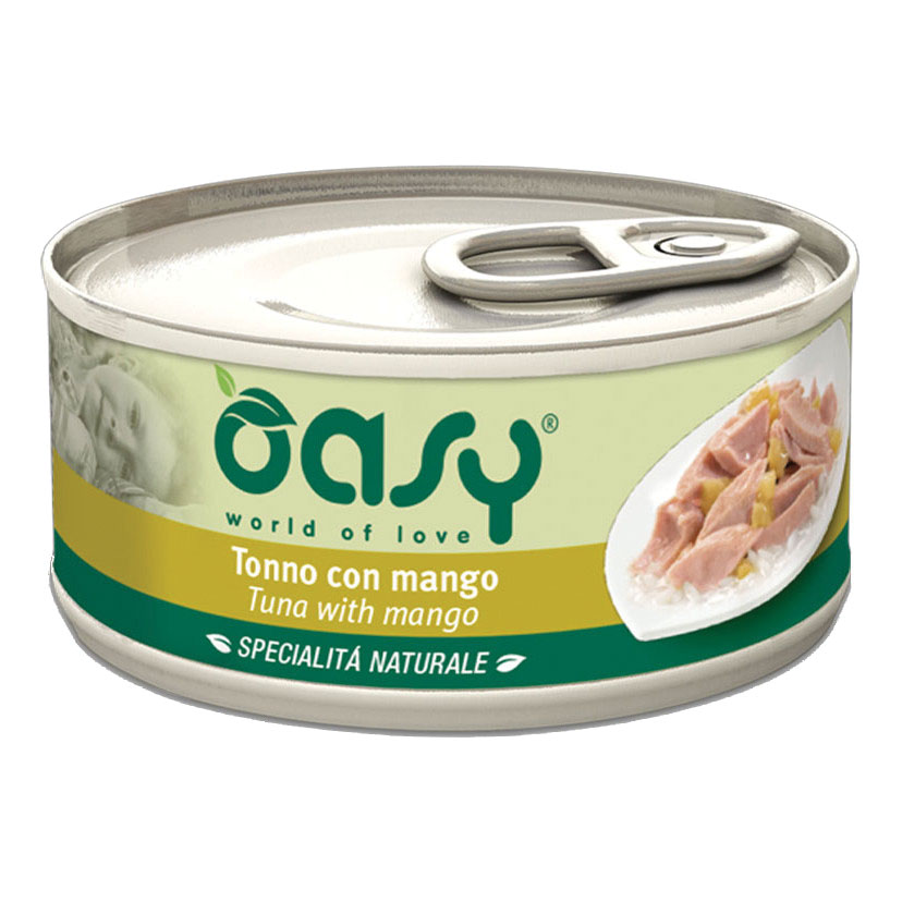 Oasy Gatto Specialita' Naturali In Lattina Adulto Tonno &amp; Mango 70 Gr