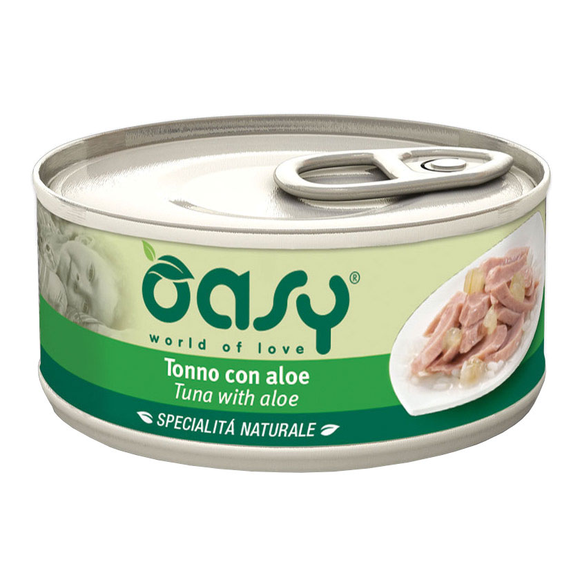 Oasy Gatto Specialita' Naturali In Lattina Adulto Tonno &amp; Aloe 70 Gr
