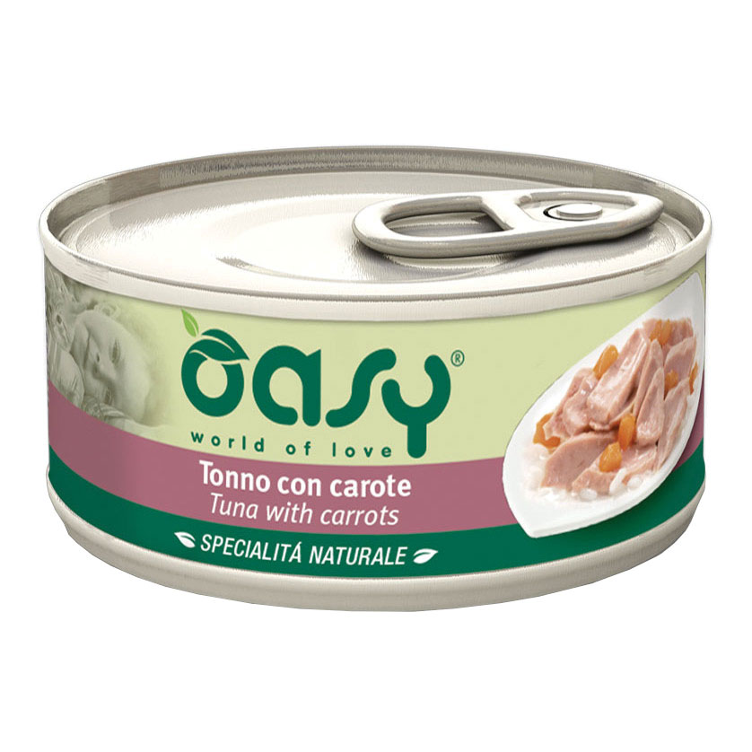 Oasy Gatto Specialita' Naturali In Lattina Adulto Tonno &amp; Carote 70 Gr