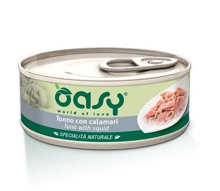 Oasy Gatto Specialita' Naturali In Lattina Adulto Tonno &amp; Calamari 150 Gr
