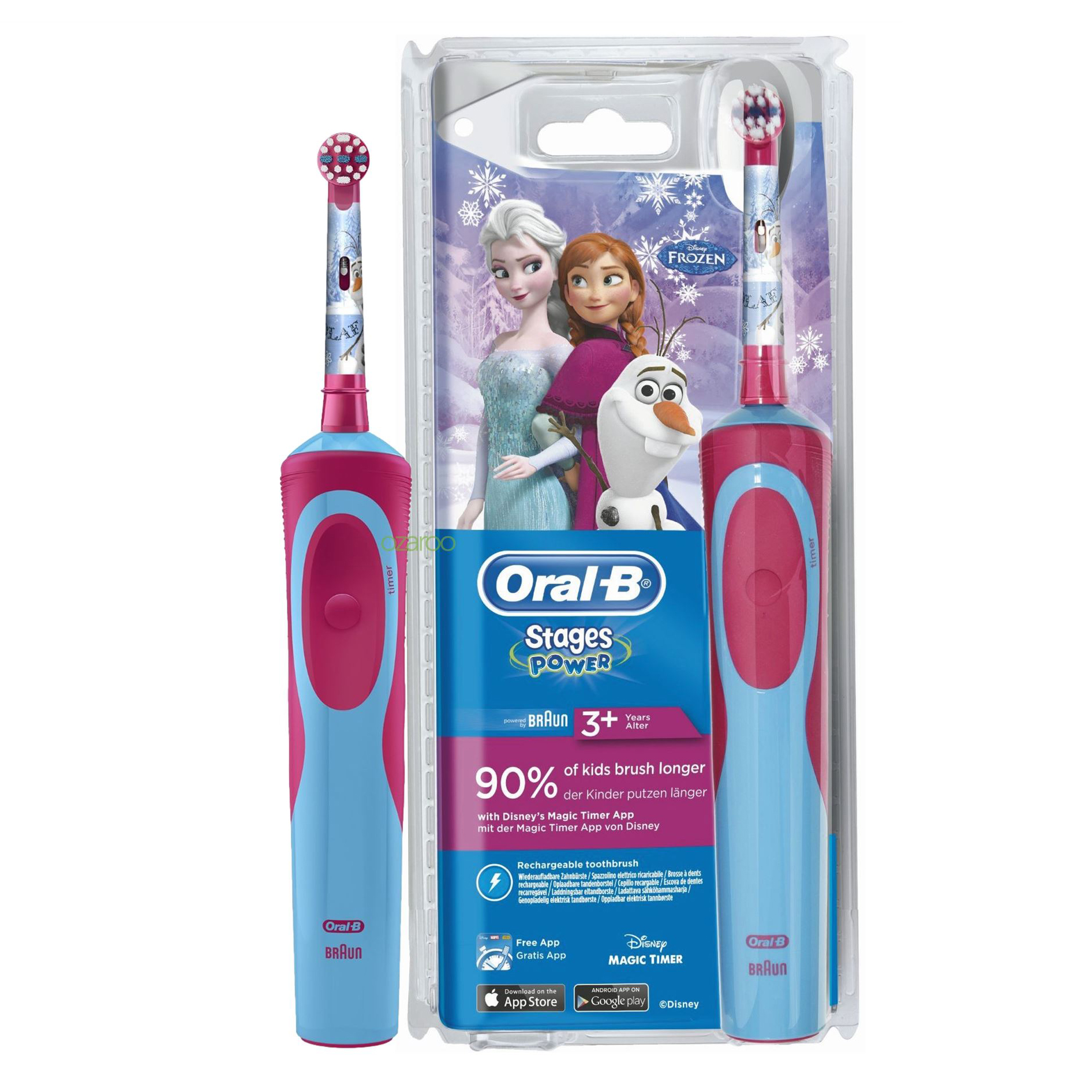 Oral B Power Spazzolino elettrico Frozen con custodia da viaggio