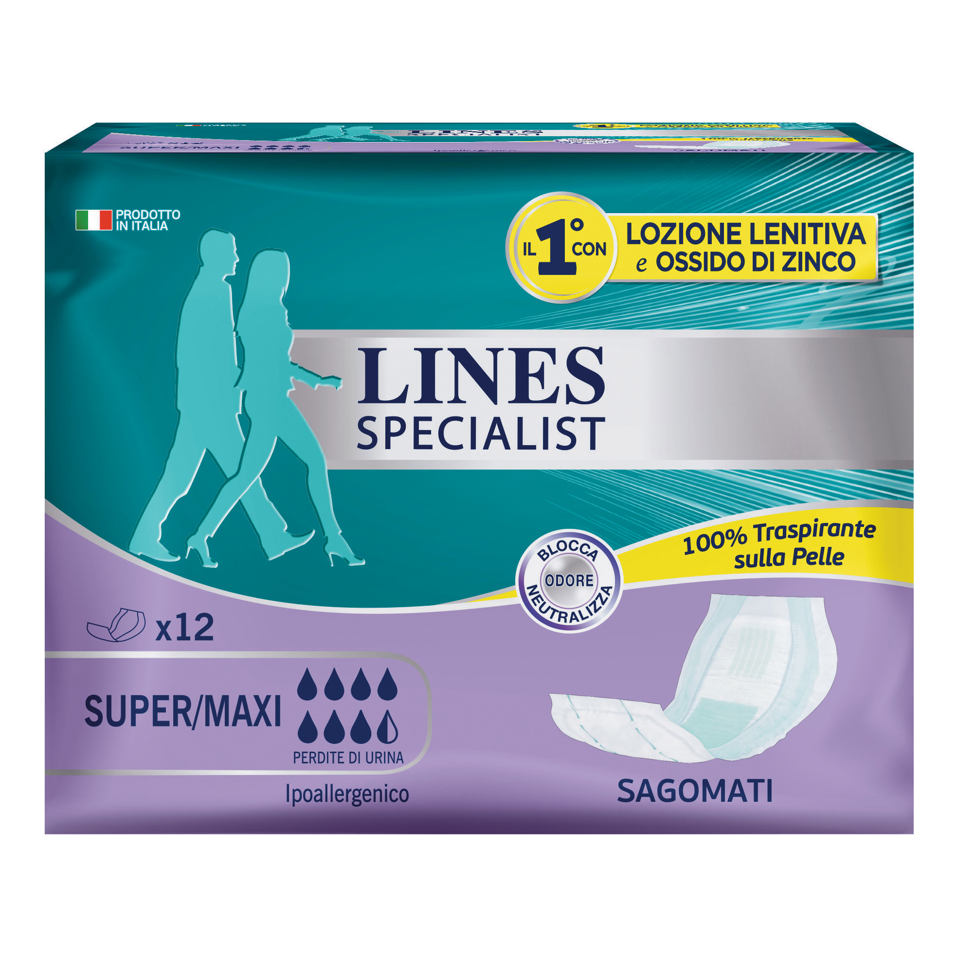 Lines specialist pannolone sagomato 12 pezzi