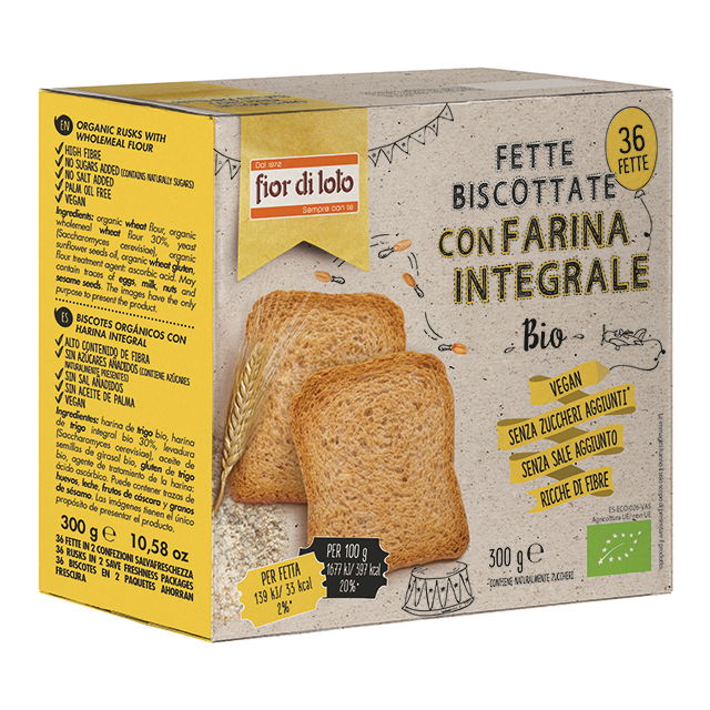Fior di Loto Fette Biscottate Frumento Senza Zuccheri 280g