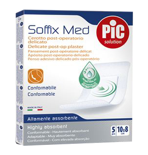 Pic Soffix Med Cerotto In Strisce Post-Operatorio Delicato 35x10cm
