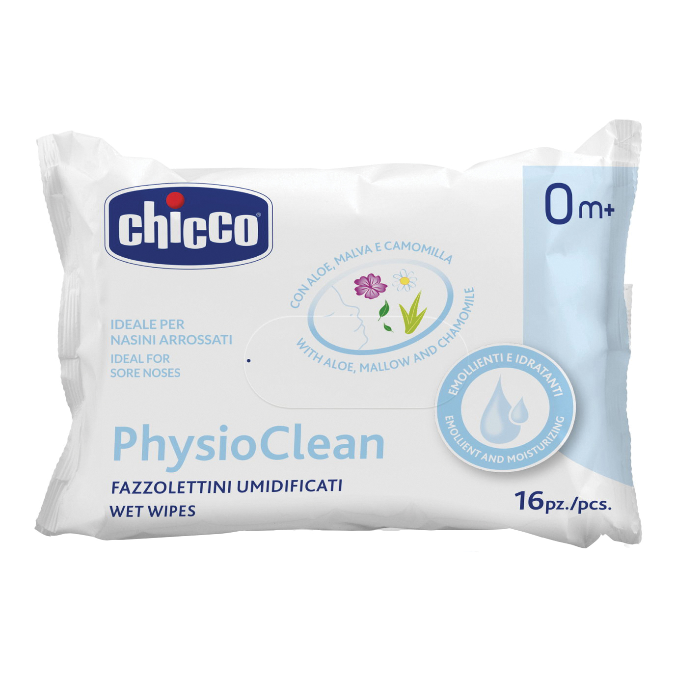 Chicco Physioclean Fazzolettini Umidificati 16 pezzi
