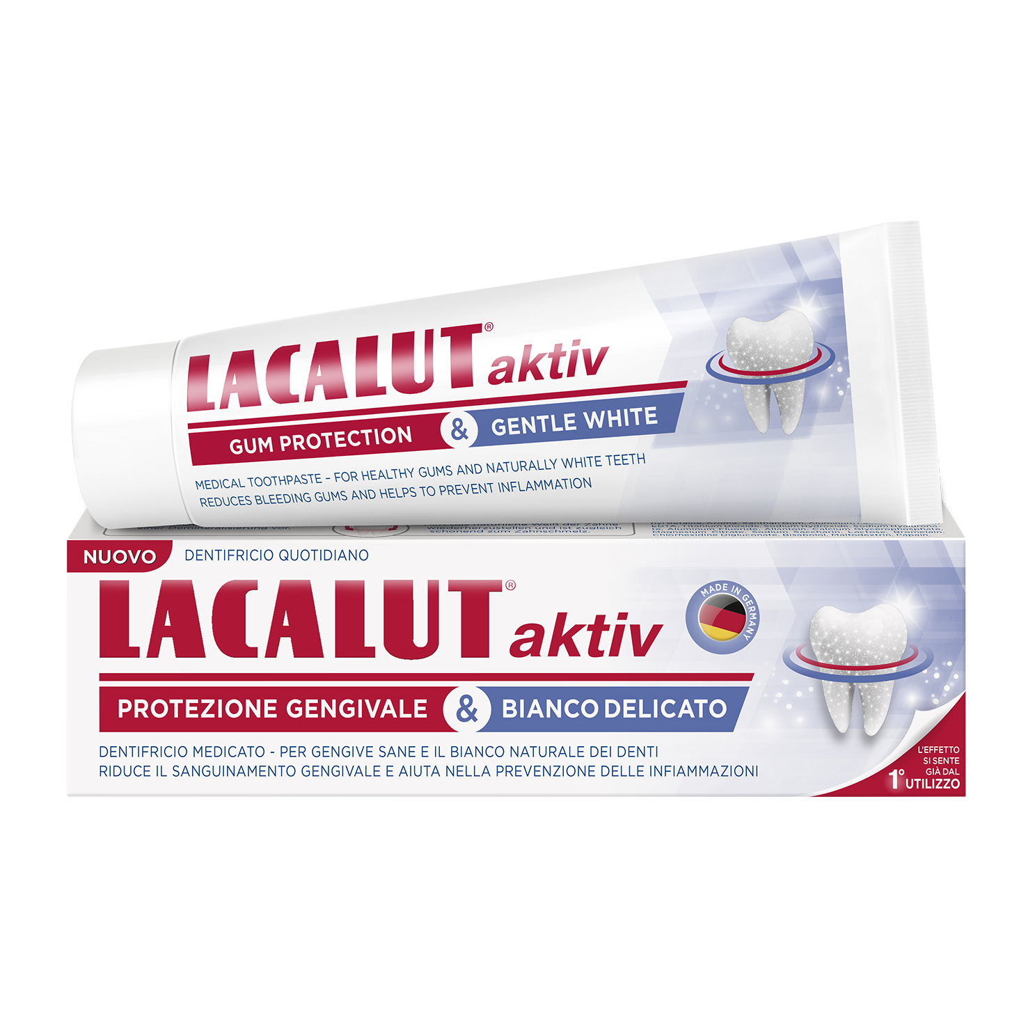 Lacalut aktiv protezione gengivale &amp; bianco delicato 75 ml