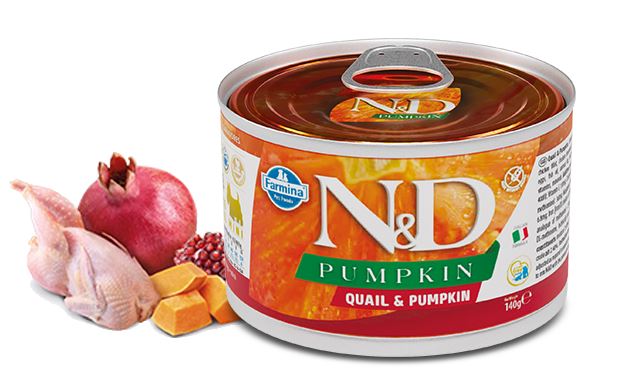 Farmina Cane N&amp;D Pumpkin Adulto Mini Quaglia &amp; Zucca Lattina 140 Gr