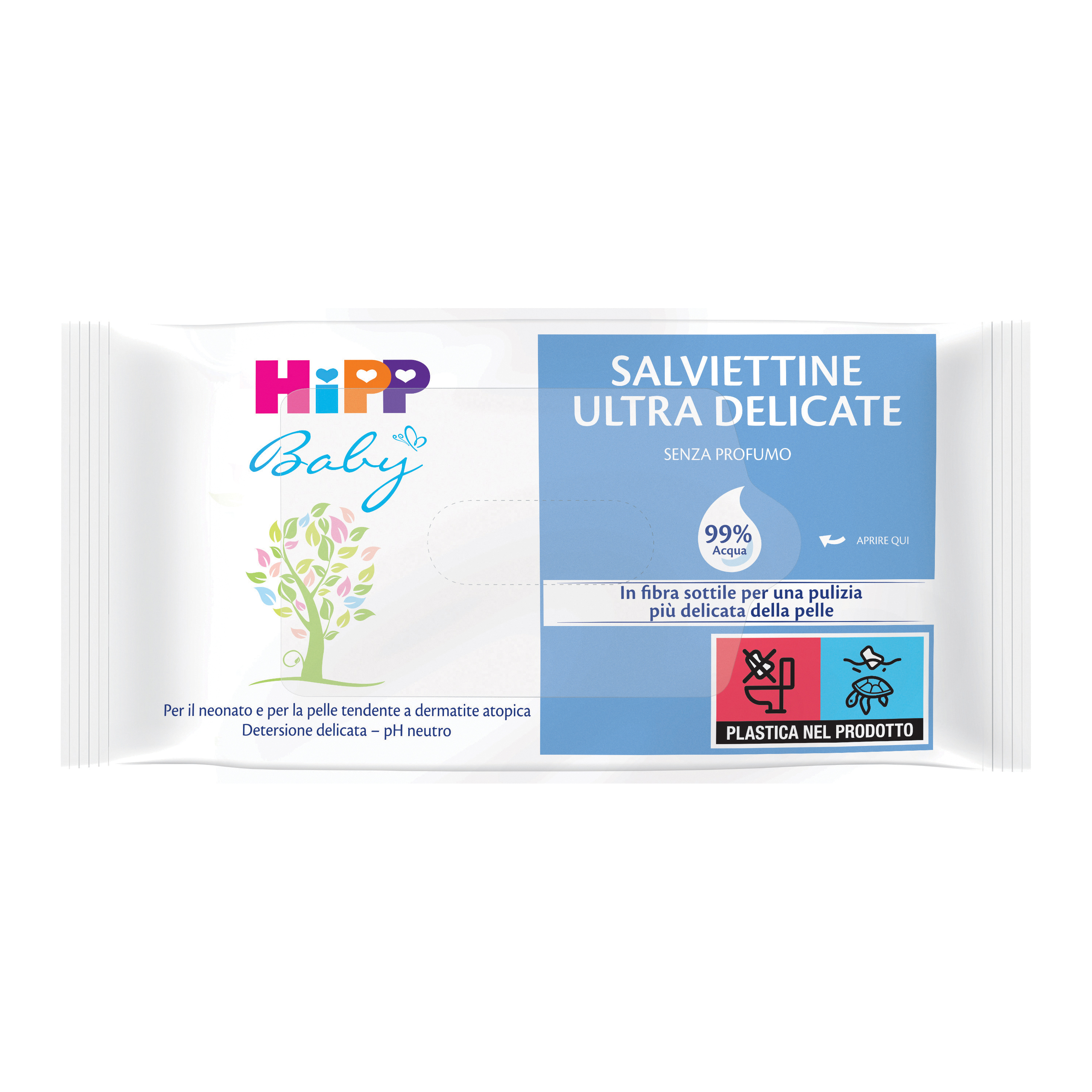Hipp salviette ultra delicate 99% acqua multipack 4x52 pezzi