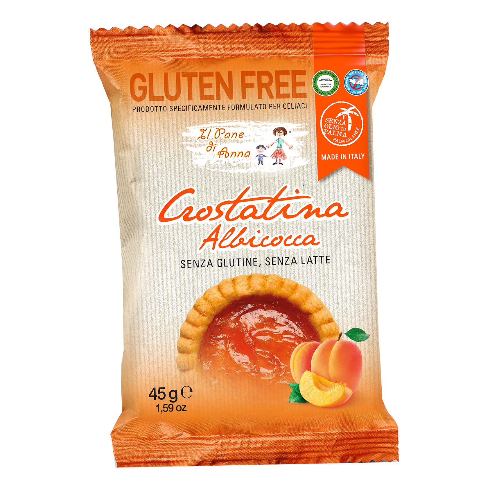 Il pane di anna crostatina all'albicocca senza latte 45 g