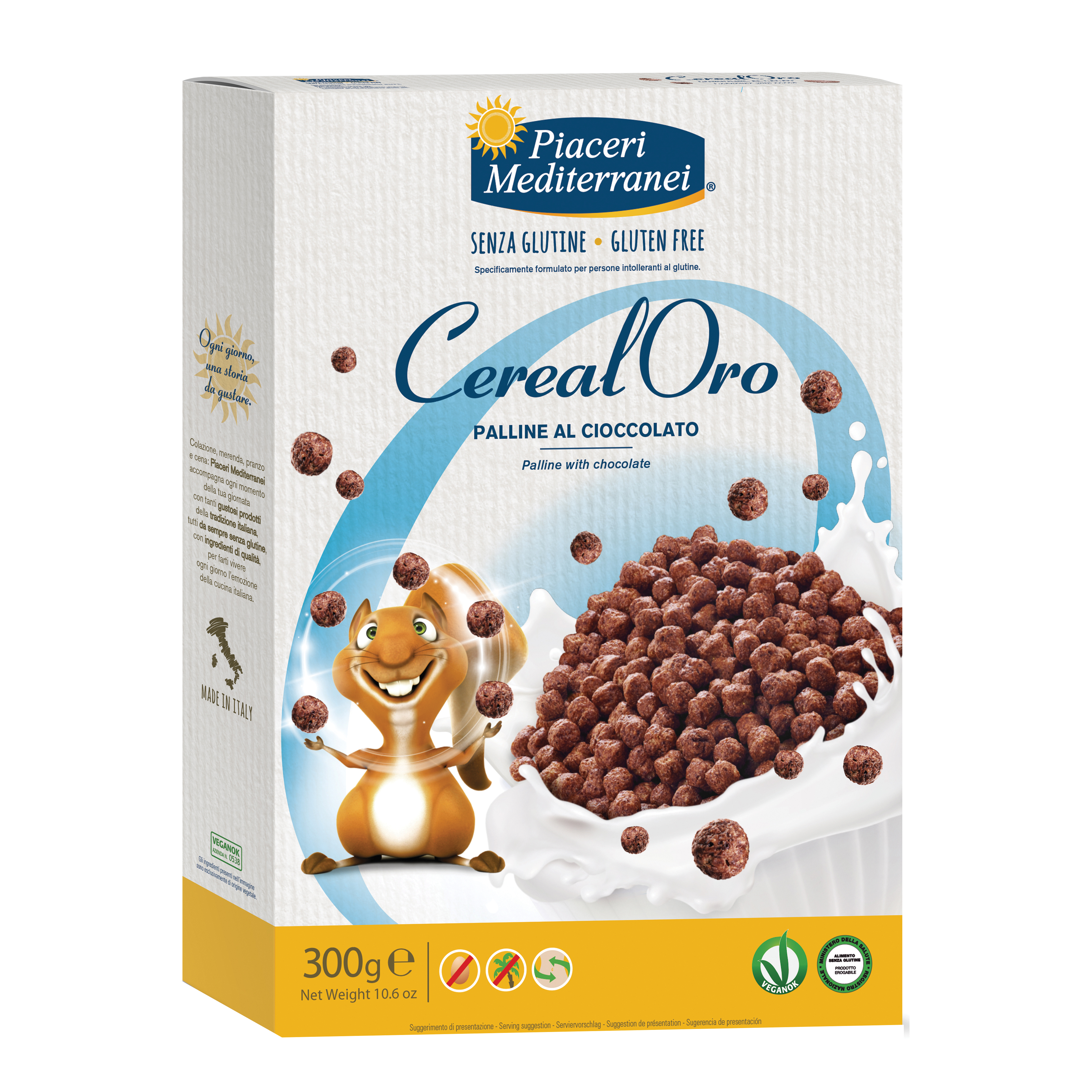 Piaceri Mediterranei CerealOro Palline al Cioccolato Cereali Senza Glutine 300g