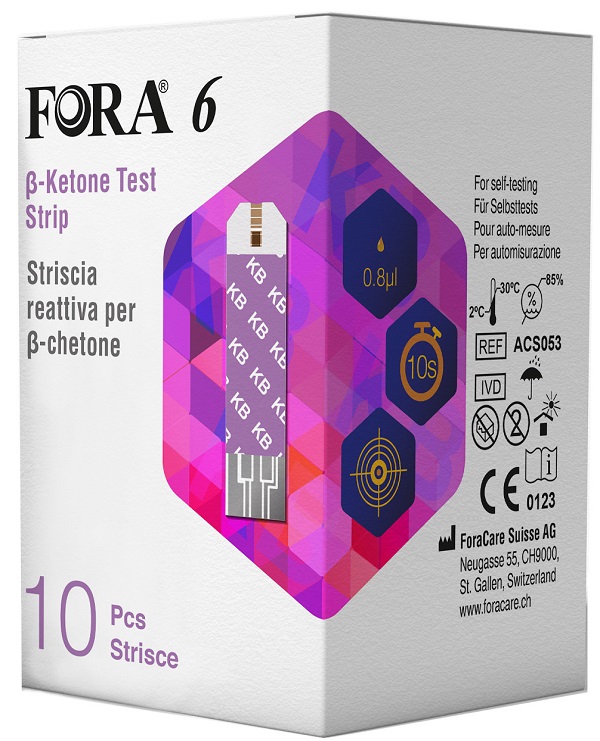 Strisce misurazione chetonemia fora 6 acs053 10 pezzi