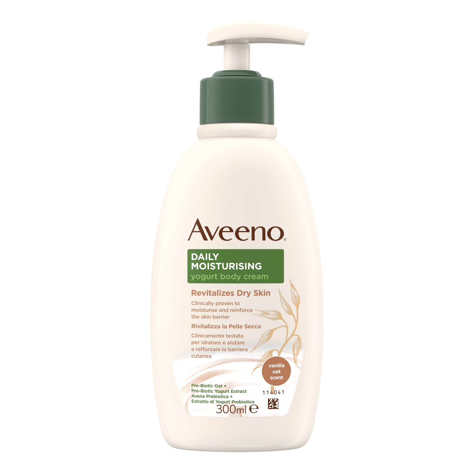 Aveeno Daily Moisturising Crema Corpo Idratante Yogurt Vaniglia &amp; Avena 300 ml