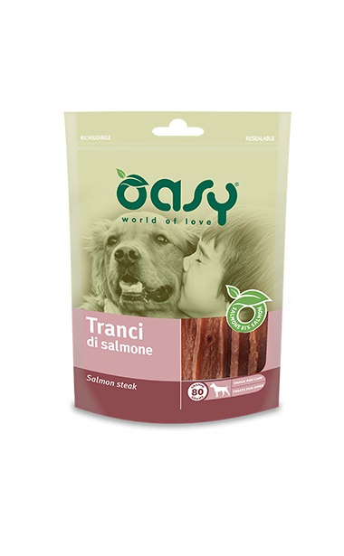 Oasy Cane Snack Busta Tranci Di Salmone 80 Gr