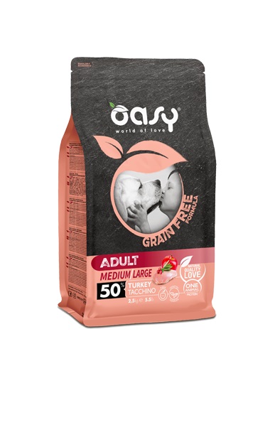Oasy Cane Grain Free Adulto Medium&amp;Large Tacchino 2,5 Kg