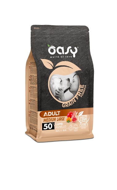 Oasy Cane Grain Free Adulto Medium&amp;Large Agnello 2,5 Kg