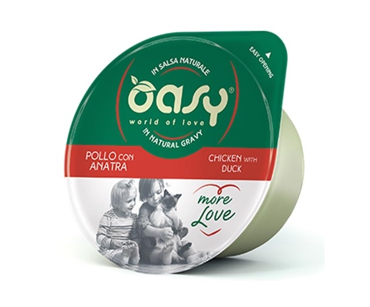 Oasy Gatto More Love In Cup Adulto Pollo & Anatra 70 Gr