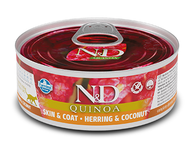 N&amp;d cat quinoa skin &amp; coat herring &amp; coconut 80 g