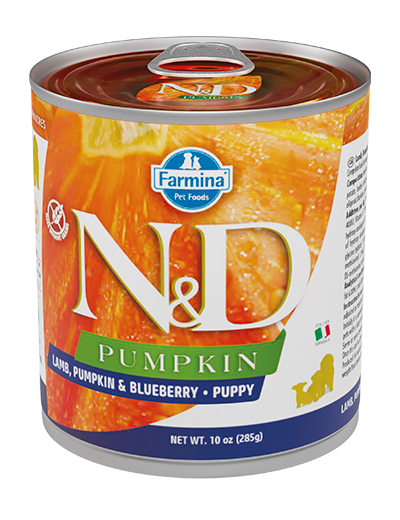 Farmina Cane N&amp;D Pumpkin Puppy Medium&amp;Maxi Agnello, Zucca &amp; Mirtillo Lattina 285 Gr