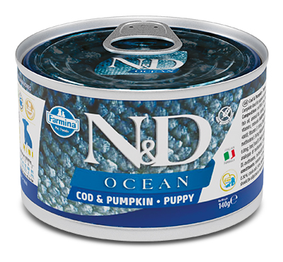 Farmina Cane N&amp;D Ocean Puppy Mini Merluzzo &amp; Zucca Lattina 140 Gr