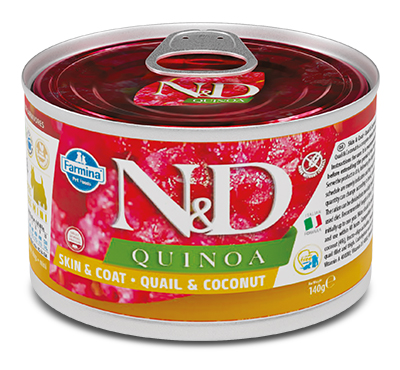 N&amp;d dog quinoa skin &amp; coat quail &amp; coconut 140 g