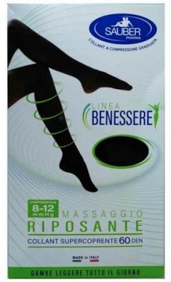 Collant supercoprente sauber 8-12 mmhg fantasia pois piccoli bianco e nero 3
