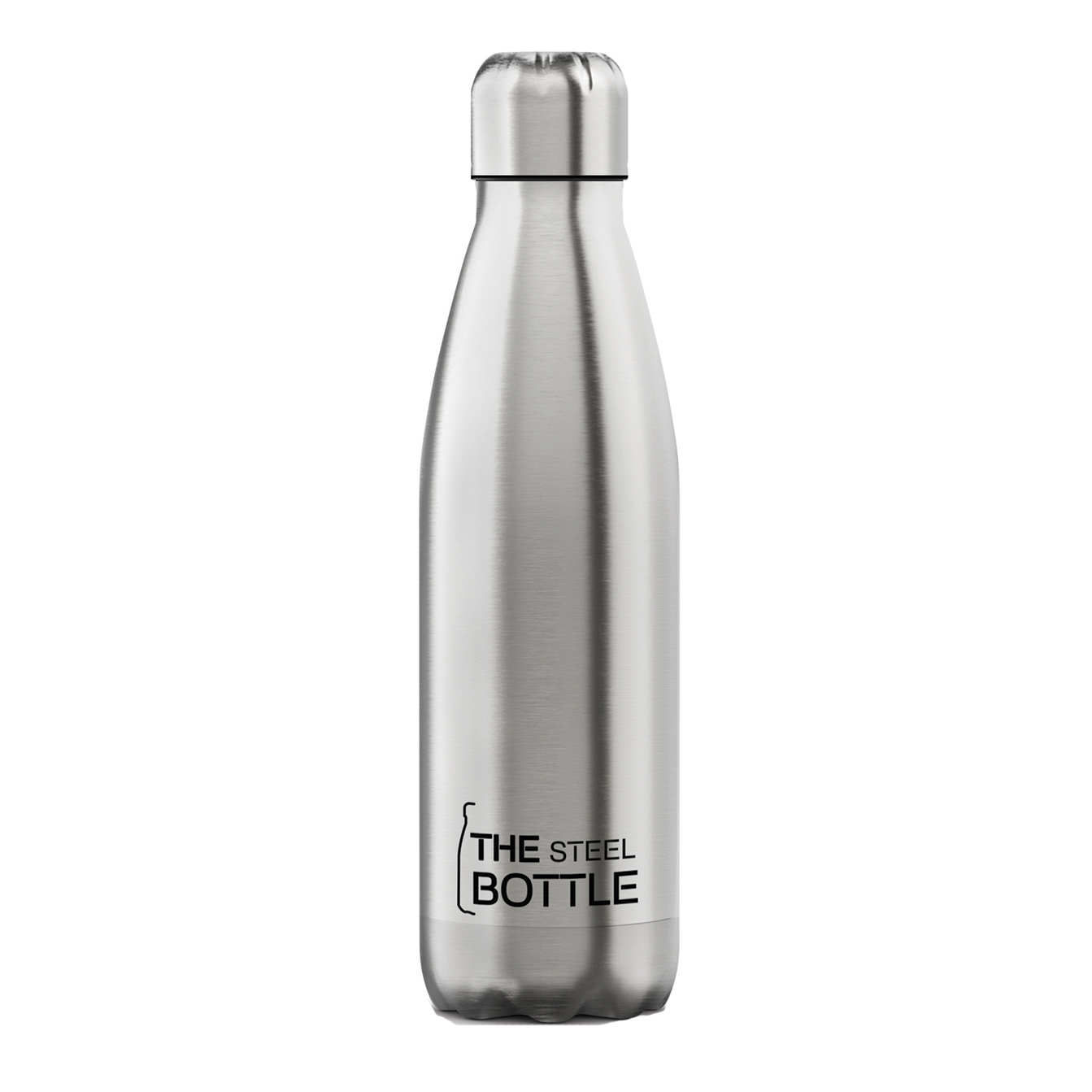 The steel bottle silver