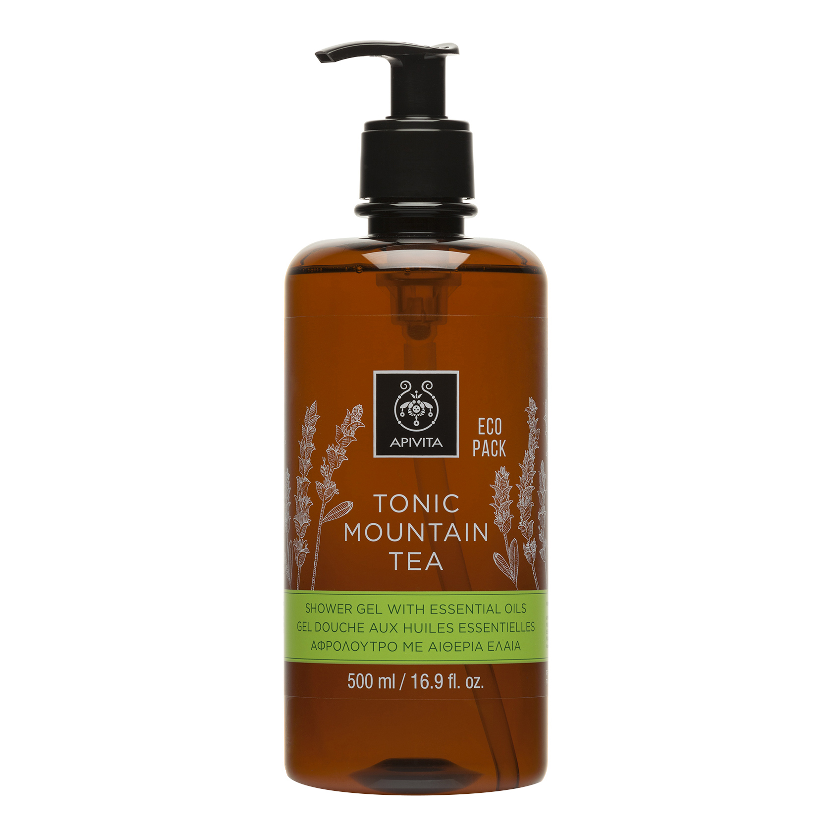 Apivita tonic mountain tea shower gel 500 ml