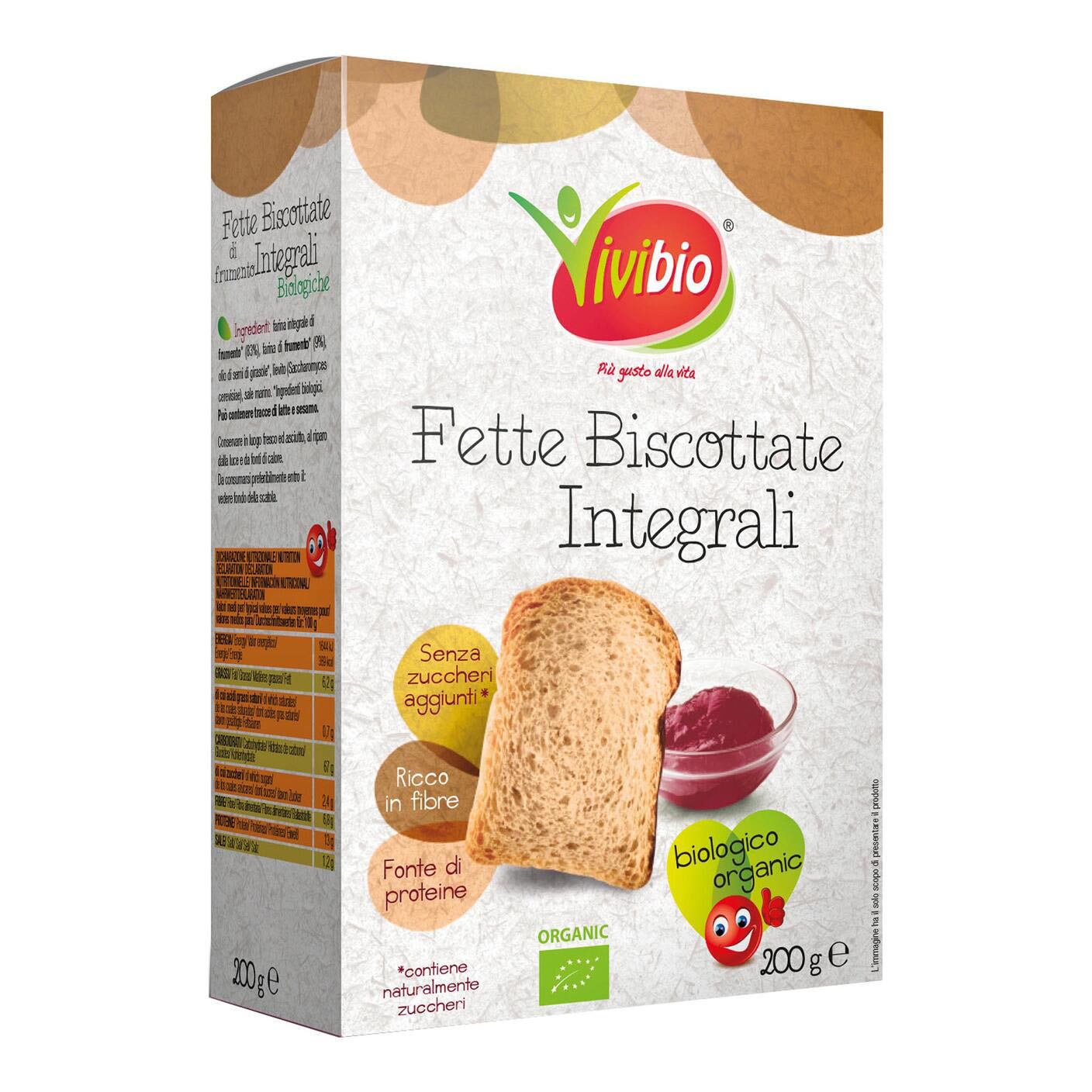 Vivibio fette biscottate integrali 200 g
