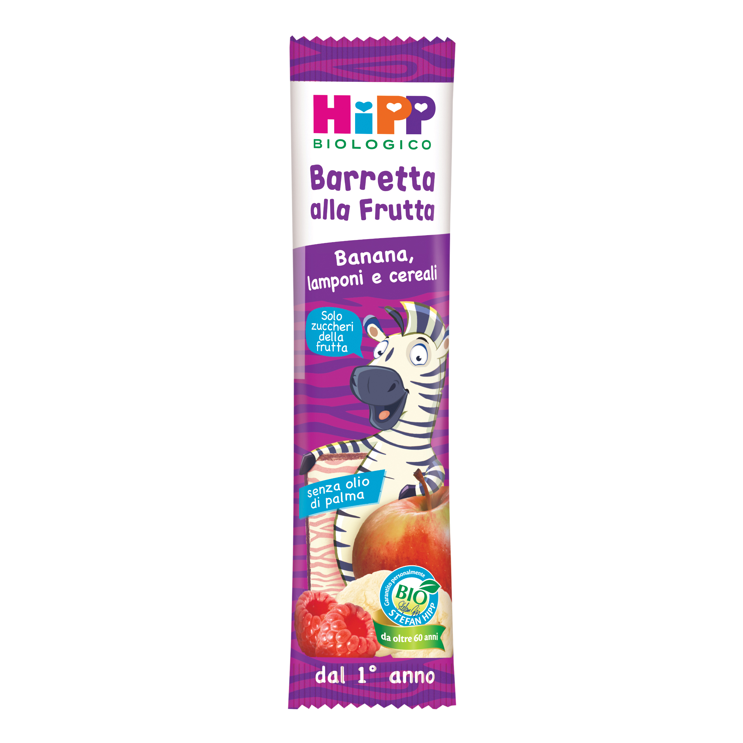 Hipp bio barretta alla frutta banana/lamponi/cereali 23 g