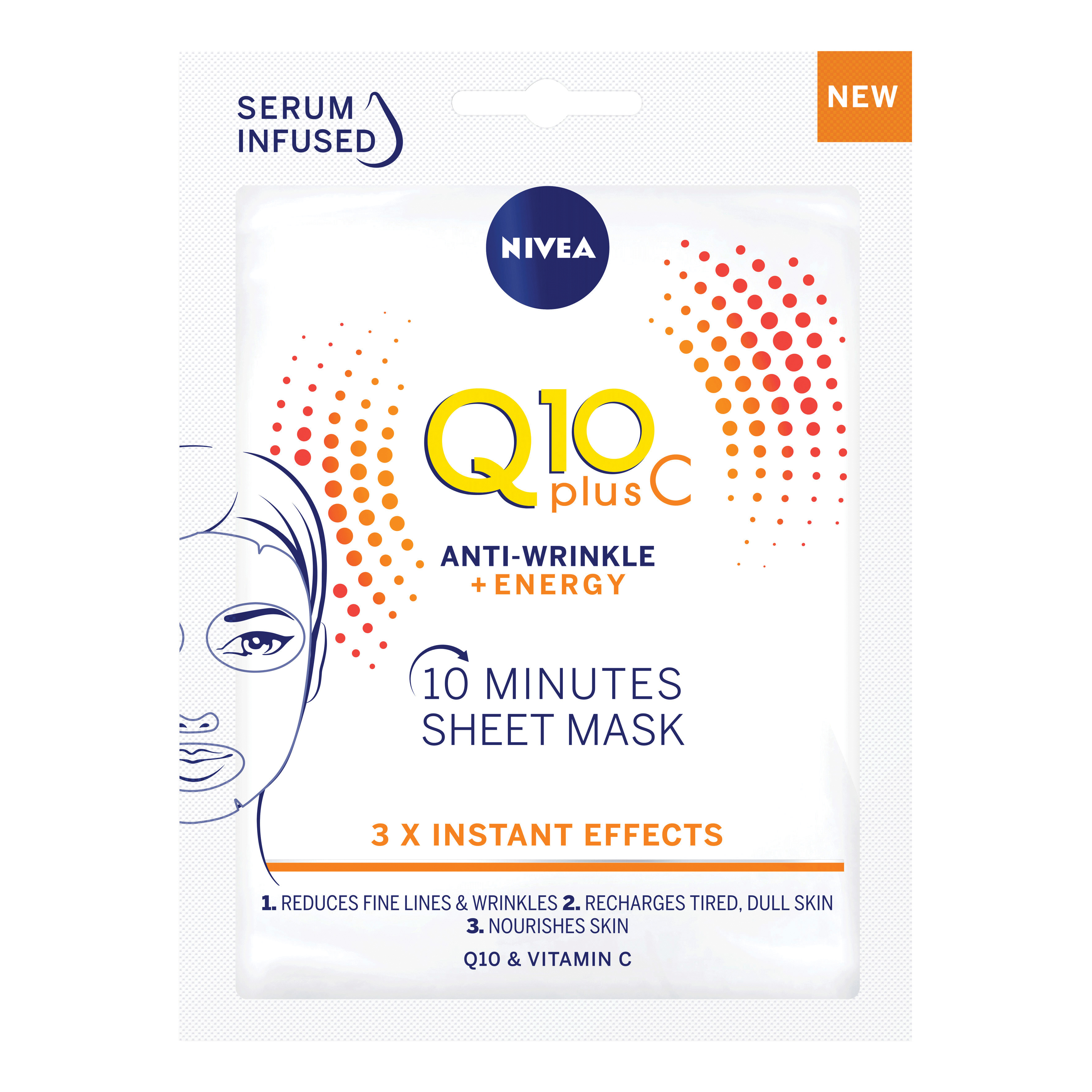 NIVEA - Q10 Plus C - 3 Maschere In Tessuto 10 Minuti