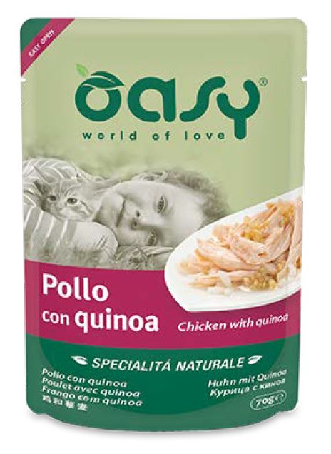 Oasy Gatto Specialita' Naturali In Busta Adulto Pollo &amp; Quinoa 70 Gr
