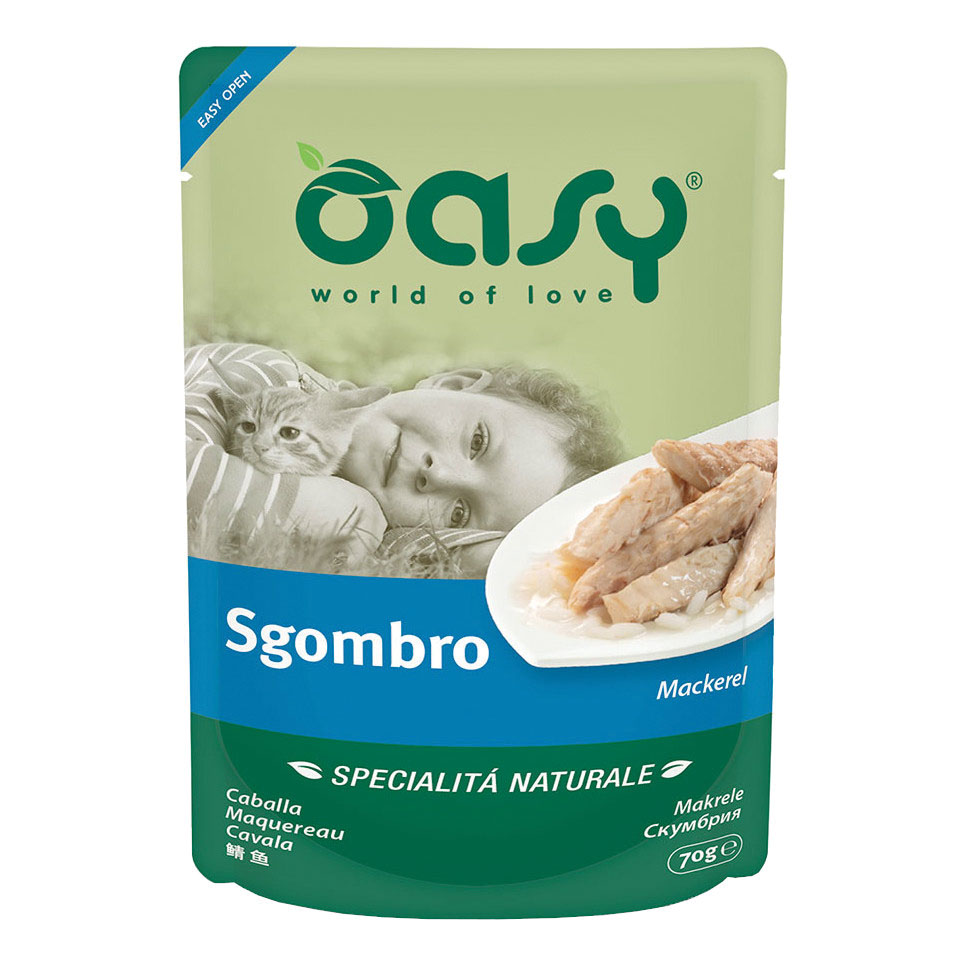 Oasy Gatto Specialita' Naturali In Busta Adulto Sgombro 70 Gr