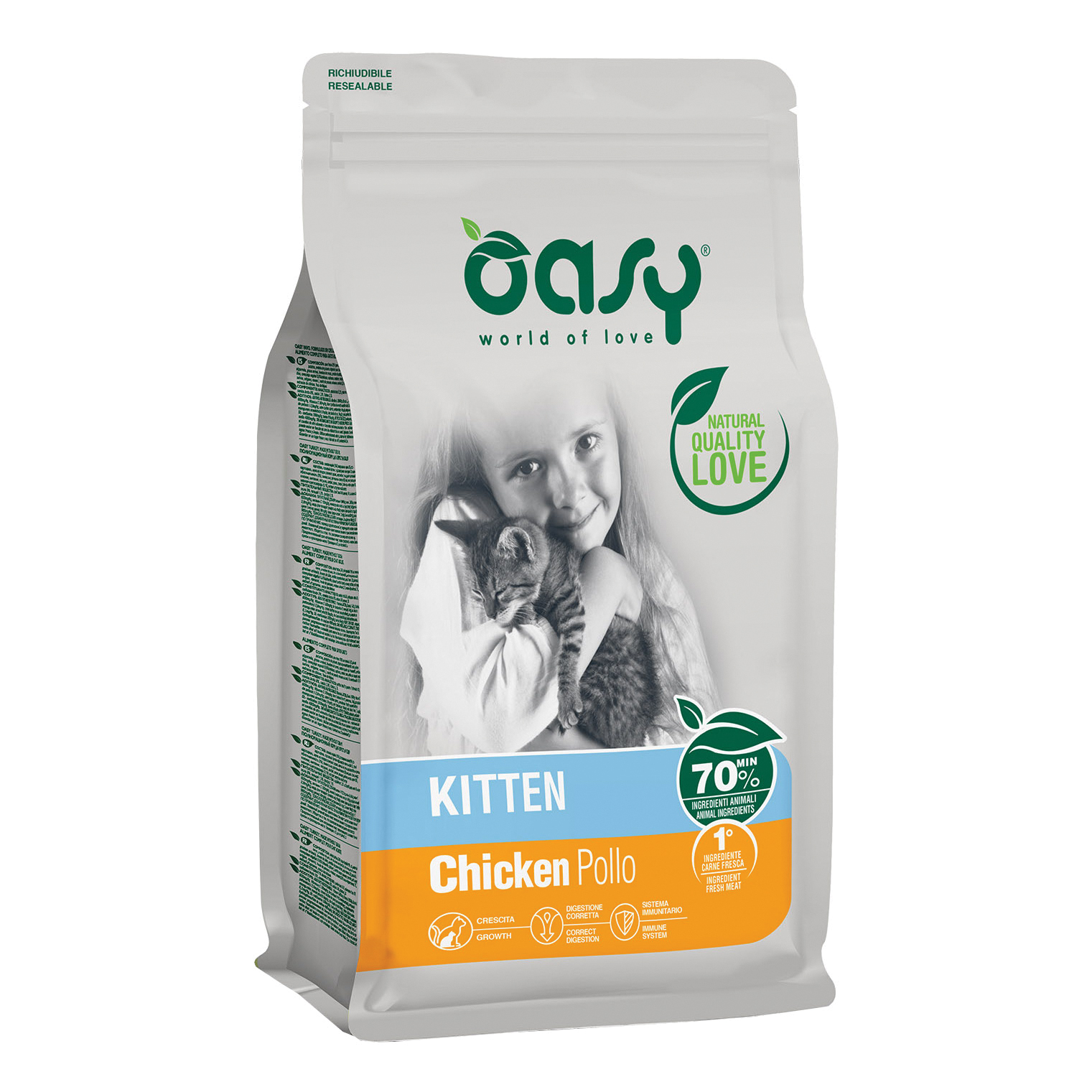 Oasy Gatto Lifestage Kitten Pollo 300 Gr New Pack