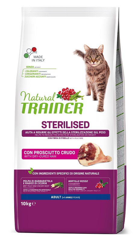 Trainer Gatto Natural Adulto Sterilizzato Prosciutto Crudo 10 Kg