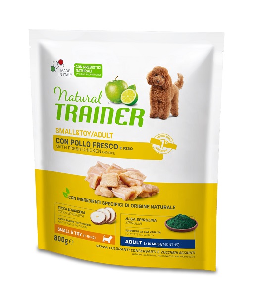 Trainer Cane Natural Adulto Small&Toy Pollo & Riso 800 Gr
