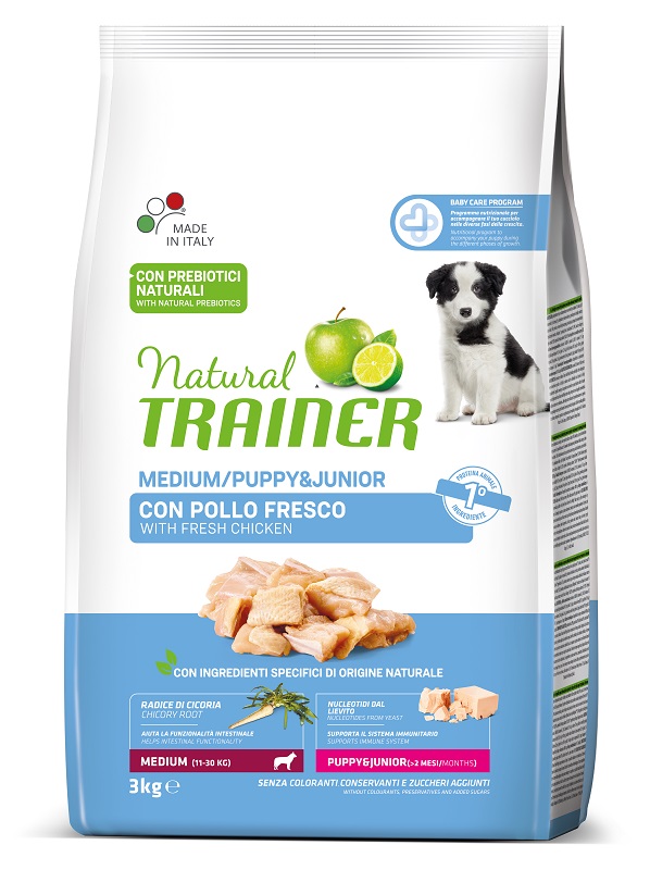 Trainer Cane Natural Puppy&amp;Junior Medium Pollo &amp; Riso 3 Kg