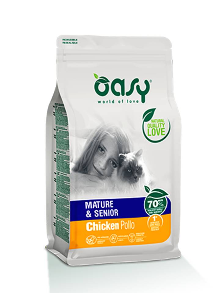 Oasy Gatto Lifestage Mature&amp;Senior Pollo 300 Gr New Pack