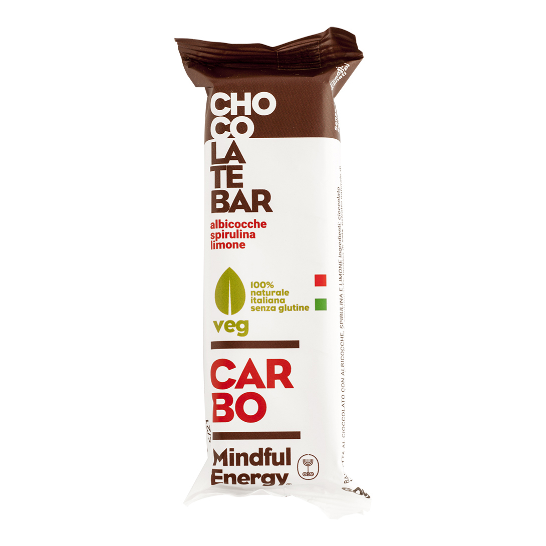 Mindful energy carbo barretta al cioccolato con albicocche-spirulina-limone 60 g