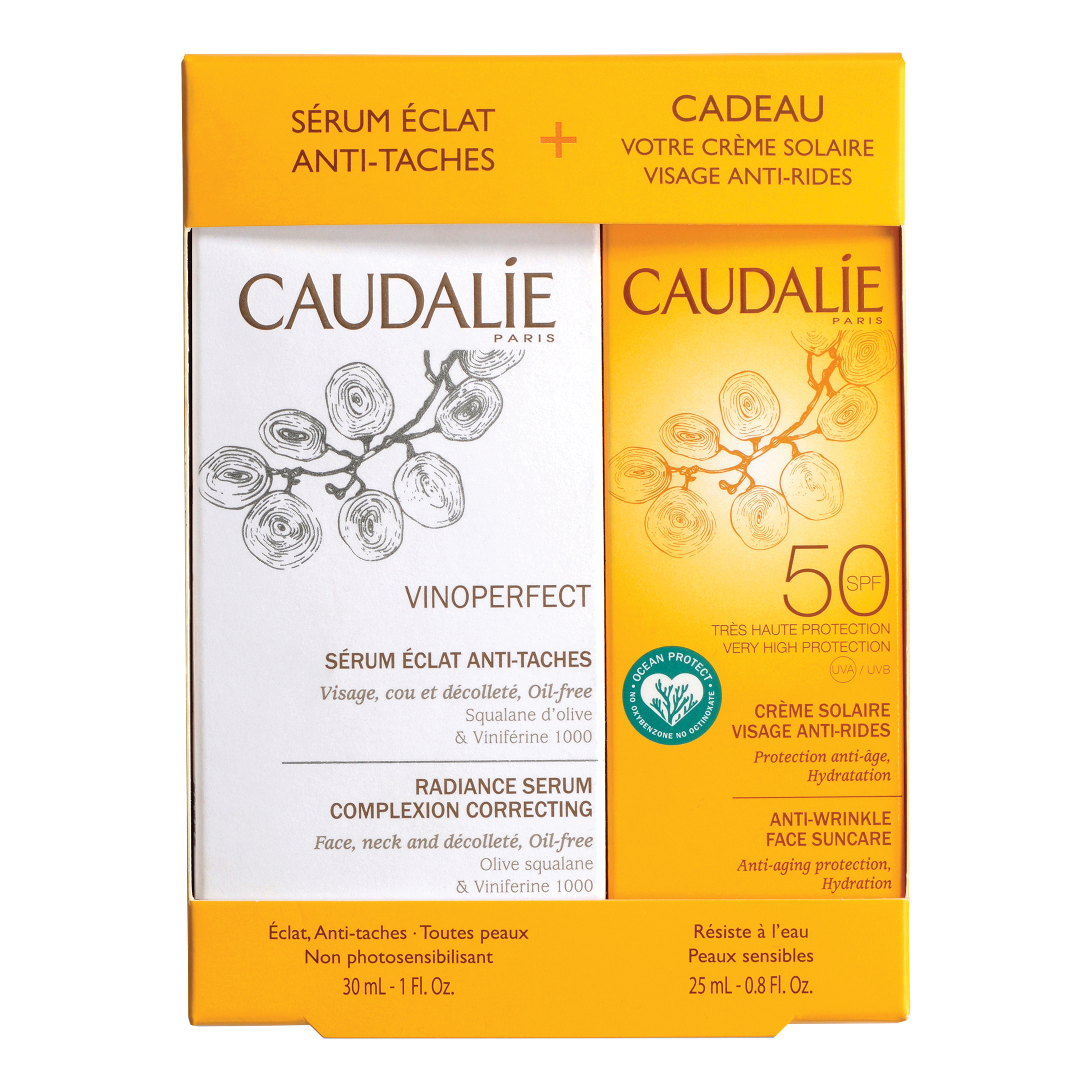 Caudalie Cofanetto Siero Vinoperfect 30 ml Crema Solare SPF50 25 ml