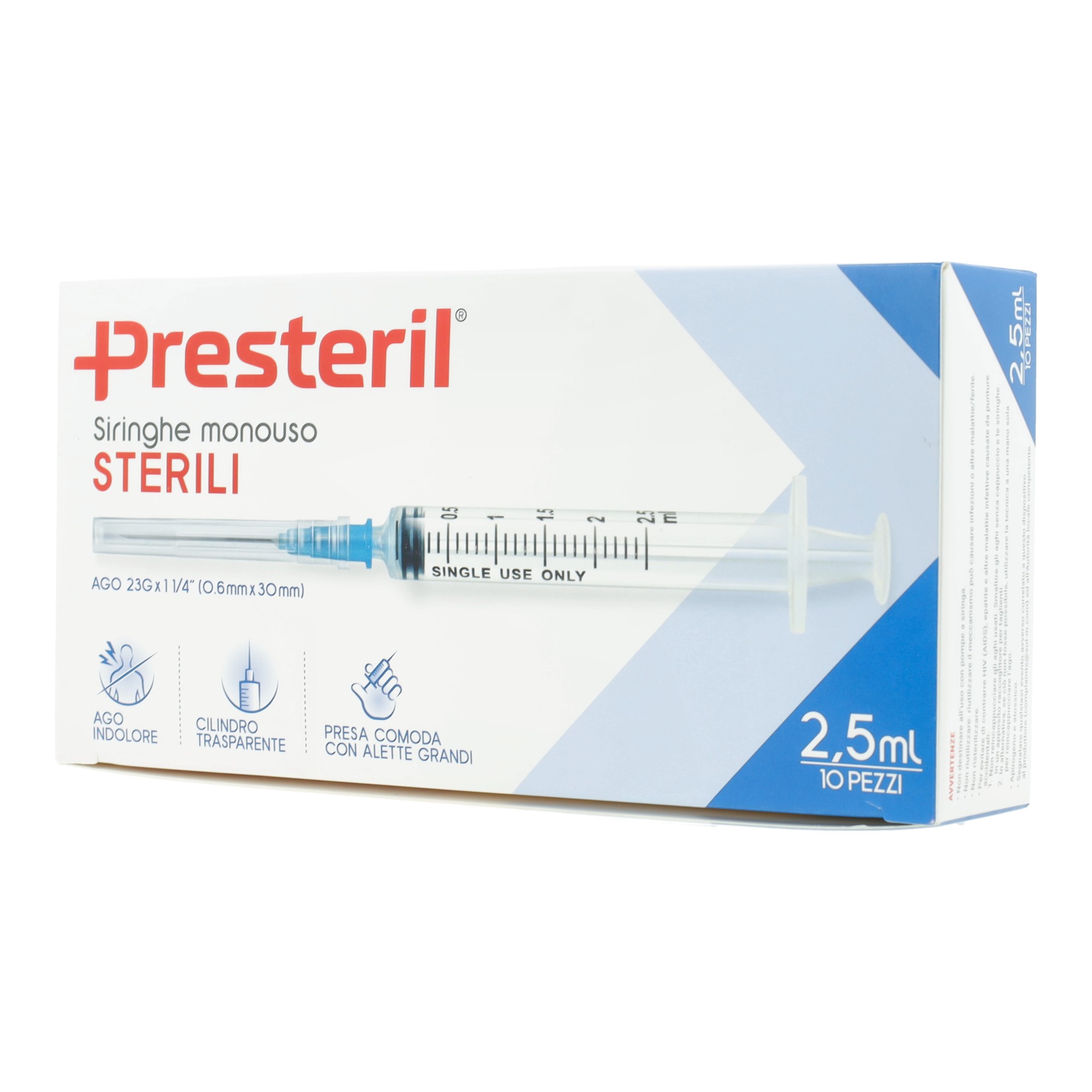 Siringa ipodermica medipresteril ago 23 gauge 1 1 4 0,6x30mm 2,5 ml...