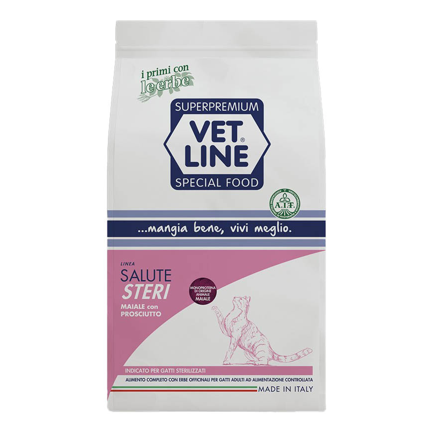 Vetline Gatto Prevenzione Steri Con Maiale,Anatra,Pesce&amp;Fegato 3 Kg
