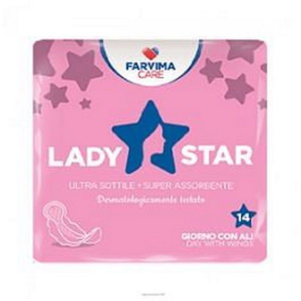 Assorbenti esterni ladystar 100%cotone bio giorno ali 12 pezzi