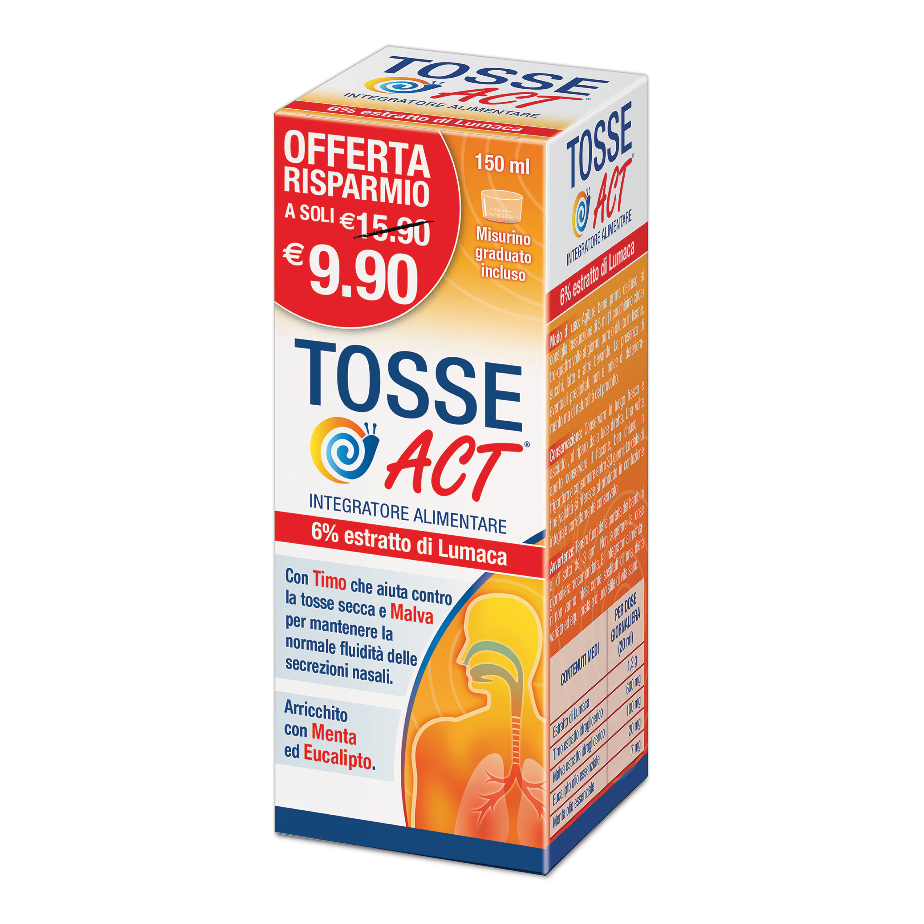 Tosse Act Integratore per il Benessere di Gola e Voce 150 ml
