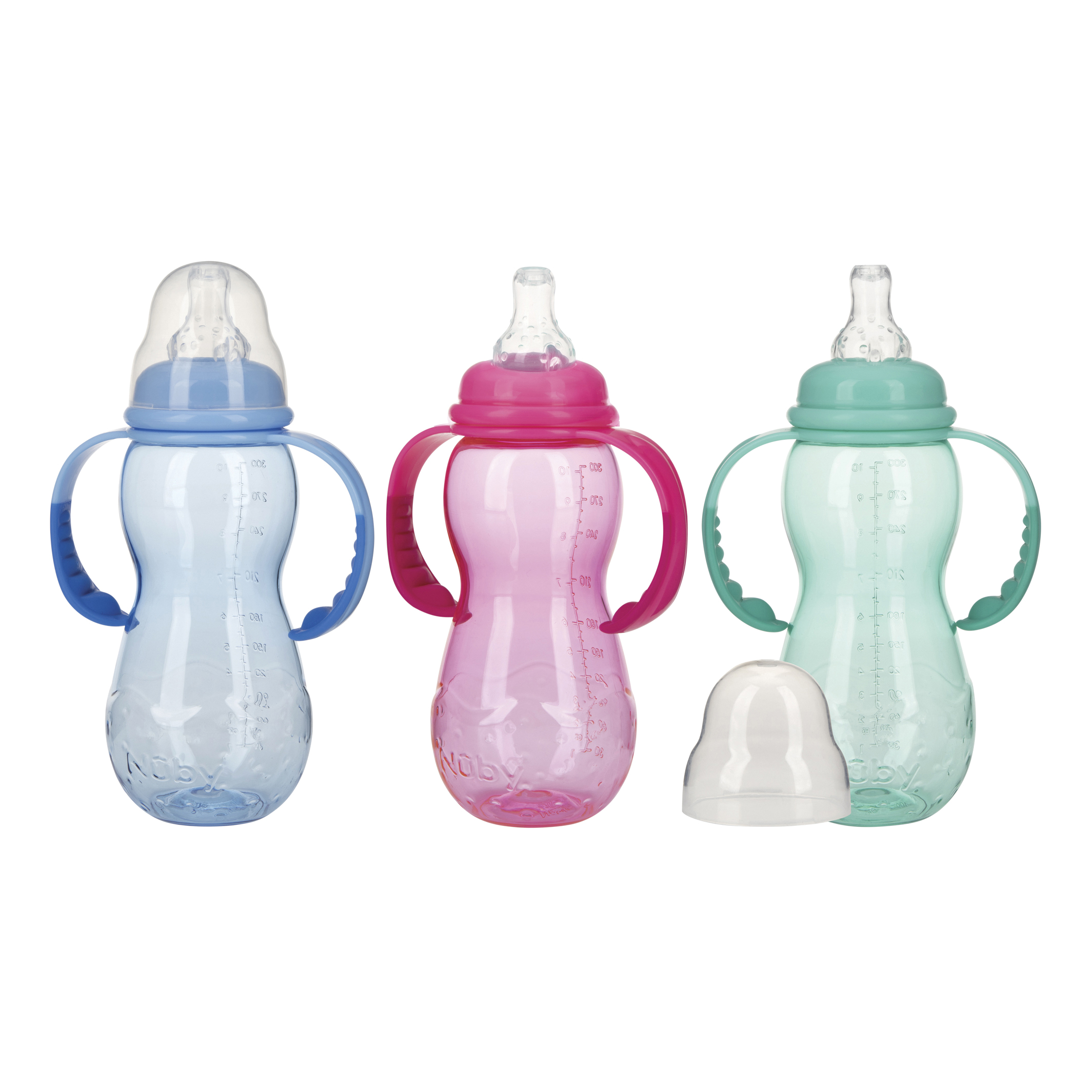 Nuby biberon c/manici c/tett
